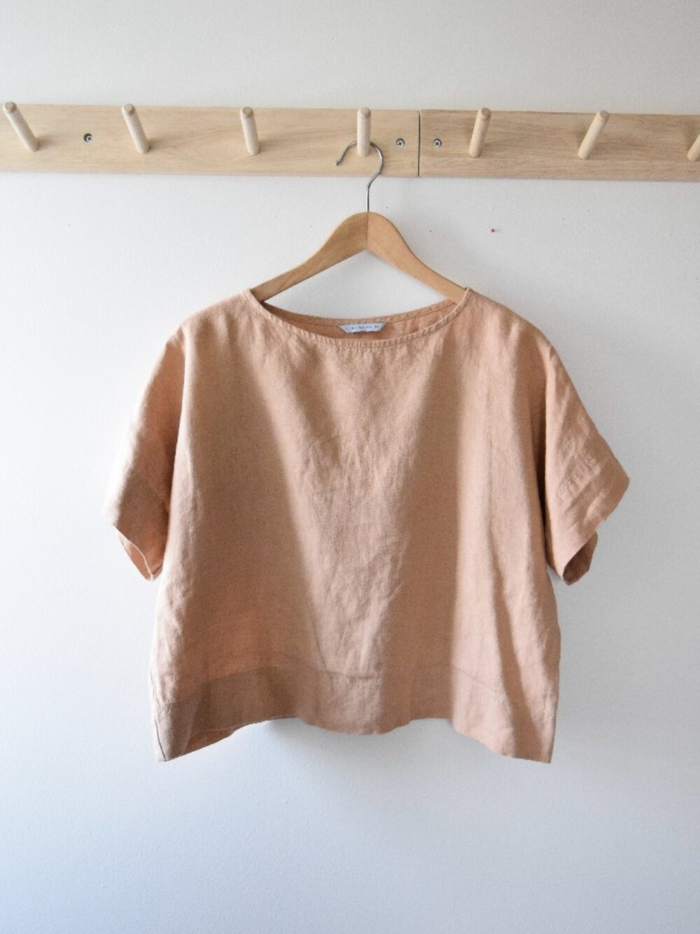 Linenfox light peach linen top